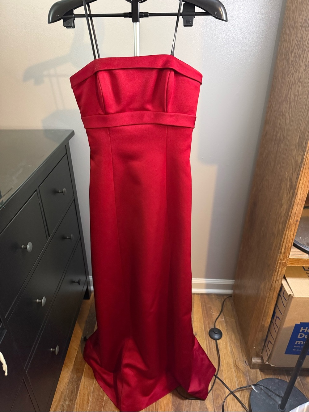 Alex Evenings Red Strapless Sleeveless Floor-Length Formal Dress 6